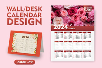 design professional wall calendar, desk calendar for your company