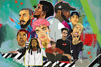 draw you a hard cartoon portrait dope style