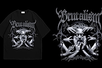 detail dark art illustration for metal band  merchandise