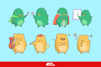 create cute cartoon emoji or sticker for streamers