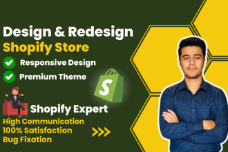 design and redesign shopify store, shopify store design