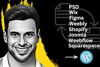 convert or clone html, psd, figma, weebly, shopify, wix, joomla, xd to wordpress