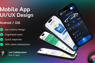 design trendy and unique mobile app, ui ux design, wireframe, prototype in figma
