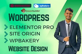 design wordpress website landing page by elementor beaver builder wp bakery divi