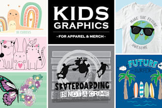 create a graphic for your kids apparel and merchandise