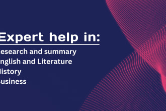 write research and summary in english and literature