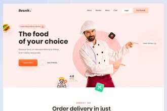 restaurant website, cafe, food ordering, and food website on wix and wordpress