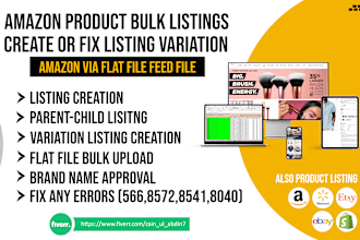 create or fix amazon variation listing or parent child variation listing