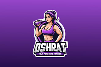 make modern fitness, trainer, woman, healthy, yoga mascot logo