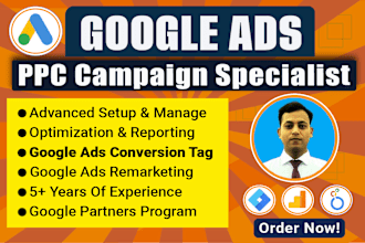 setup and optimize google ads adwords PPC campaigns, search ads manager
