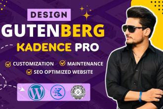 design wordpress website using gutenberg with kadence pro
