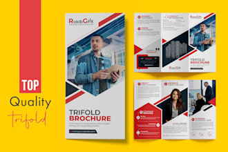 do trifold brochure, leaflet pamphlet, booklet, advert marketing material design