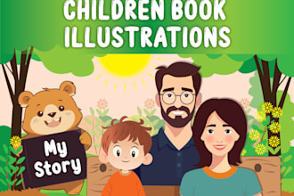 create adorable illustrations for children book