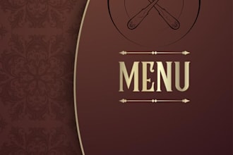 design attractive food menu, restaurant menu, and food flyer