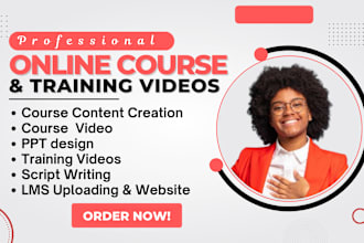 do online course content creation training manual elearning course video script