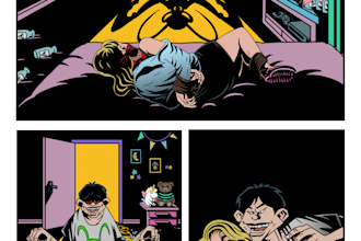 dark horror comic page with bold shadow