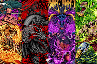 draw stunning and detailed fanart characters for merchandise