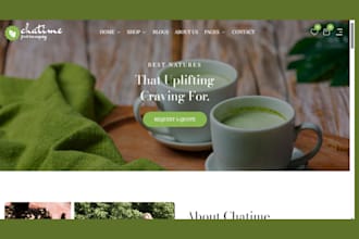 design coffee shopify store matcha green tea subcription box coffee cake website