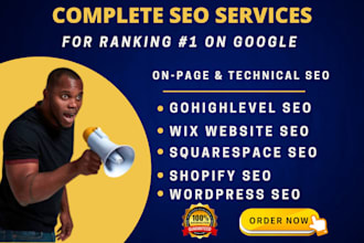 rank wix on page SEO for wordpress squarespace shopify gohighlevel optimization