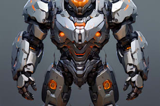 make mecha robot armor character concept
