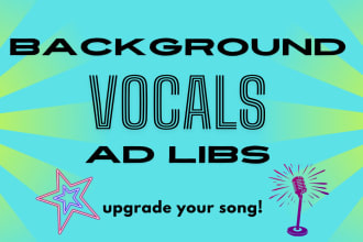 be your female singer, background vocals or ad libs for your song