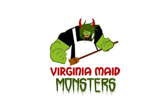 design spotless maid monsters cartoon logo