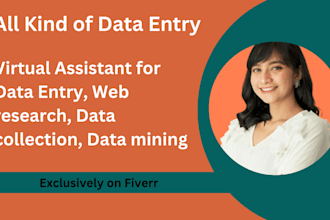 do excel data entry, contact list, web research, data collection, copy paste