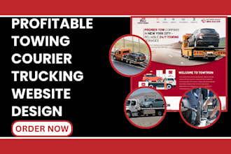 design a highly profitable towing service, trucking company auto towing website