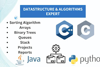 do data structure and algorithm in python, c, cpp and java
