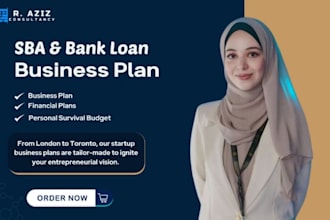 write sba and bank loan business plan financial model for startups investors