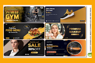 design stunning website header, banner, slider and hero section