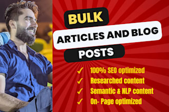 write monthly bulk articles and blog posts with images