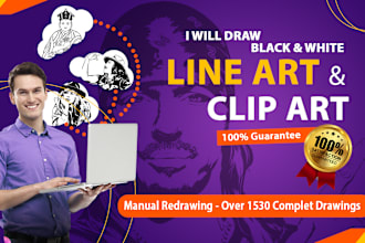 draw black and white clip art, line art, cnc and laser cut