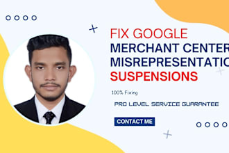 set up google merchant center misrepresentation and suspention
