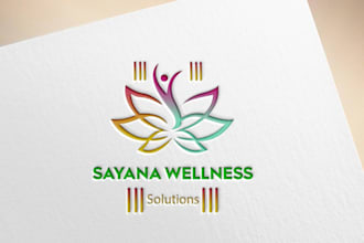 create health wellness spiritual yoga spa logo design