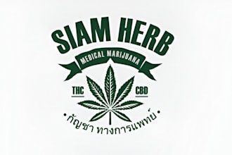 do modern cbd cannabis hemp weed marijuana oil logo design