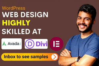 design and develop your website using avada, divi or elementor pro