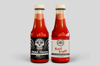 do label  logo for seasoning, sauce, pepper, chili, herbs, salsa, ketchup, dips