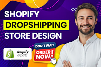 build shopify store or dropshipping ecommerce store, shopify website