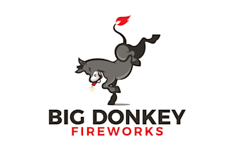 design excellent unique big donkey fireworks logo