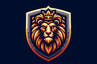 design creative heraldic lion head mascot logo in 24 hours