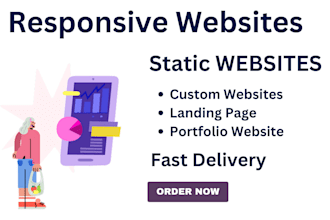 make responsive, static website or HTML, CSS landing page