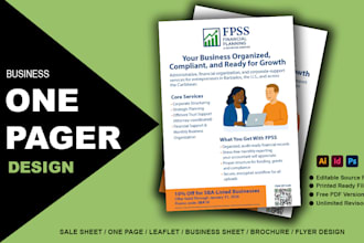 design a professional sell sheet, brochure or one pager