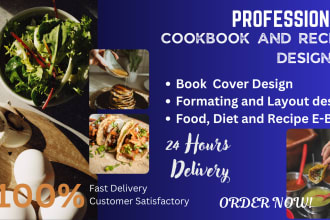 write design cookbook recipe book diet plan meal plan ebook recipes book cover