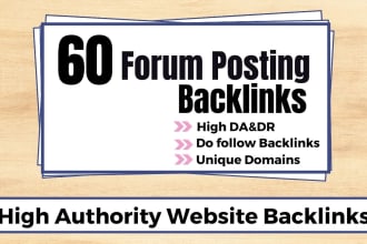 provide 60 high quality forum posting backlinks to boost up your website