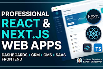 build a modern react next js website dashboard CRM cms or saas frontend