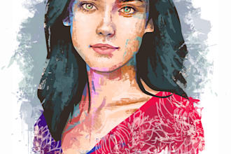 paint digital abstract portrait art illustration