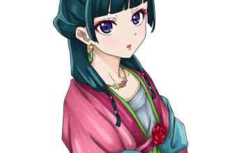 draw your anime girl original character or fanart