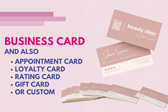 design business cards, loyalty cards, appointment cards, and rating cards