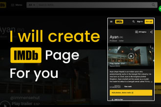 edit update create imdb page or add credit for you